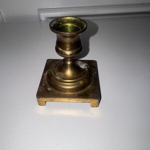 Antique-Style Gold Brass Candle Holder - Classic Taper Accent